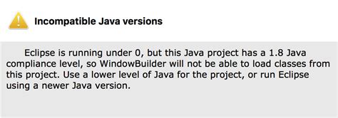 Eclipse Windowbuilder Incompatible Java Stack Overflow