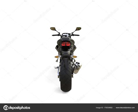 Black Modern Sports Motorcycle Back View Stock Photo By ©trimitrius