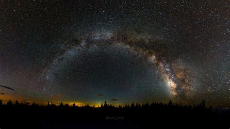 A Panorama Of The Milky Way From A Mountain In West Virginia Oc