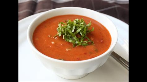 Gazpacho Recipe Cold Tomato Cucumber Pepper Soup Youtube
