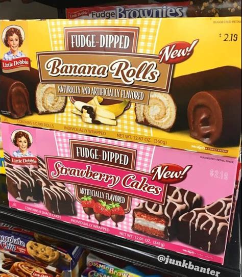 Little Debbie Fudge Dipped Banana Rolls And Strawberry Cakes Little