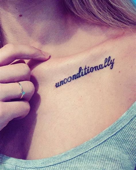 70 Tattoos That Prove How Powerful A Single Word Can Be Collar Bone