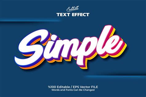 Premium Vector Editable Simple Text Effect Written On A Blue Background