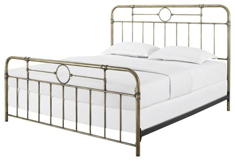 King Size Bronze Metal Pipe Bed Industrial Panel Beds By Walker