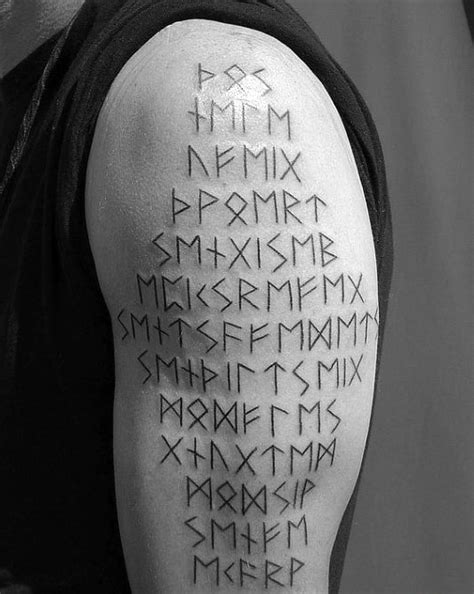80 Rune Tattoos For Men Germanic Lettering Design Ideas