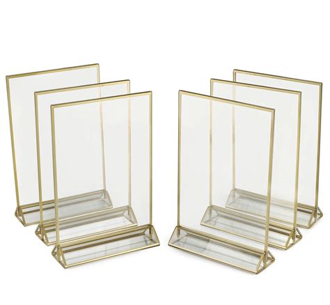 buy super star quality clear acrylic 2 sided frames with 3mm gold borders and vertical stand a5