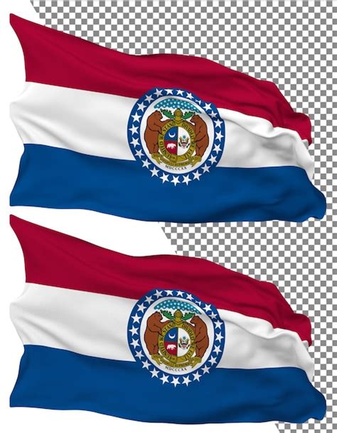 Premium Psd State Of Missouri Flag Waves Isolated In Plain Bump