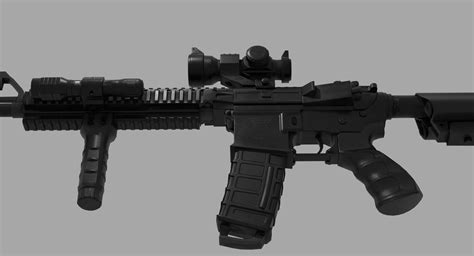 3d Model Carbine Modified Carbine M4a1 Tactical Ris Ras Aeg Vr Ar