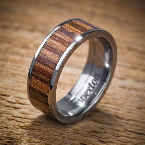 Free overnight shipping | save up to 75% off. Titanium Wood Wedding Band Applewood Men's Ring by spexton ...