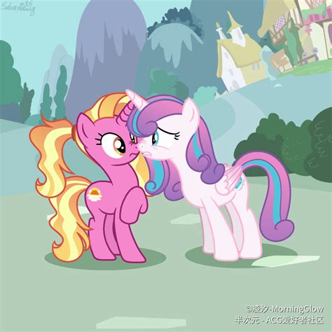 2429116 Safe Artistmorningglow Luster Dawn Princess Flurry Heart Alicorn Unicorn Duo