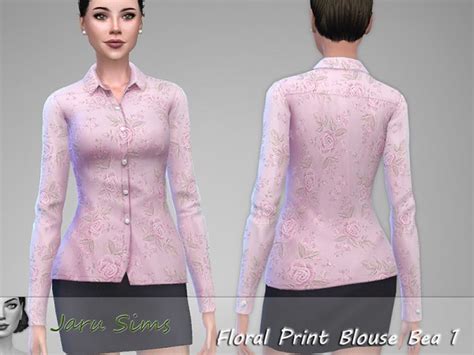 The Sims Resource Floral Print Blouse Bea 1 By Jaru Sims • Sims 4