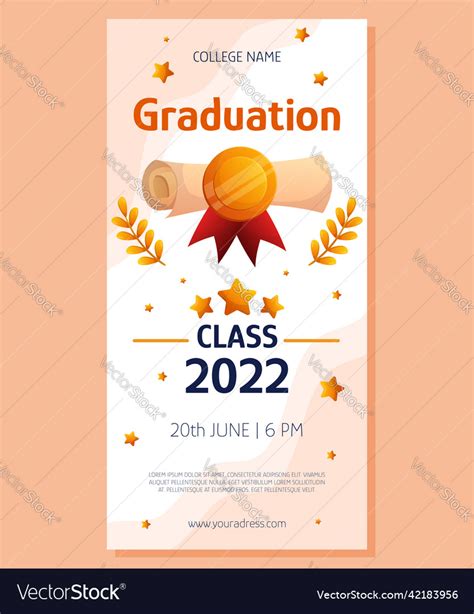 Graduation Vertical Banner With Script Red Ribbon Vector Image