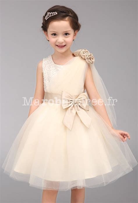 Du vrai confort et tissu de sureté à porter, on s'assure par des robes de cérémonie fille de persun.fr! Robe de cortège enfant blanc bustier raffiné de perles