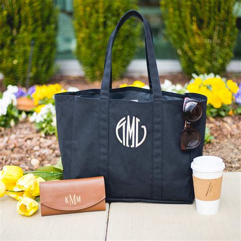 Monogrammed Essential Tote Shop Personalized Tote Bags Marleylilly