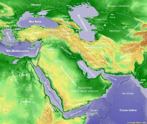 Carte Du Moyen Orient Relief
