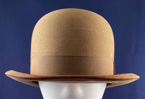 Victorian Vintage John B Stetson Co Mens Brown Felt Derby Bowler Hat