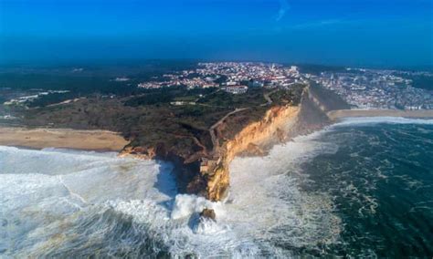 Riding The Giant Big Wave Surfing In Nazaré Surfing Chad Wilkens