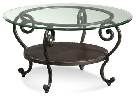 Glass mirror coffee table with storage. Dauphine Round Cocktail Table - Mediterranean - Coffee ...