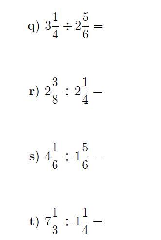 Dividing mixed numbers: A worksheet on dividing mixed numbers. Detailed