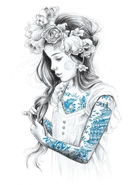 Pin By Meinnomore Pins On Illustration Girl Tattoos Art Art Tattoo