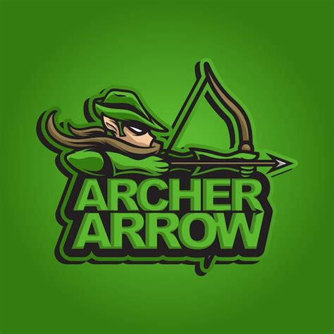 Mascot Logo Archer Green Arrow Premium Vector