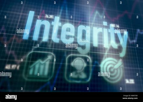 Integrity Concept On A Blue Dot Matrix Computer Display Stock Photo Alamy