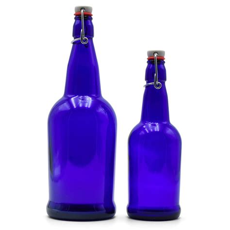 Ez Cap Swing Top Beer Bottles 16 Oz Cobalt Blue Case Of 12 Midwest Supplies