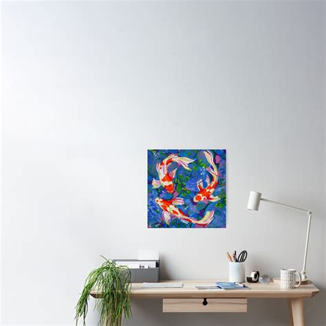 Koi Acrylic Koi Fish Painting Poster For Sale By Eveiart Redbubble
