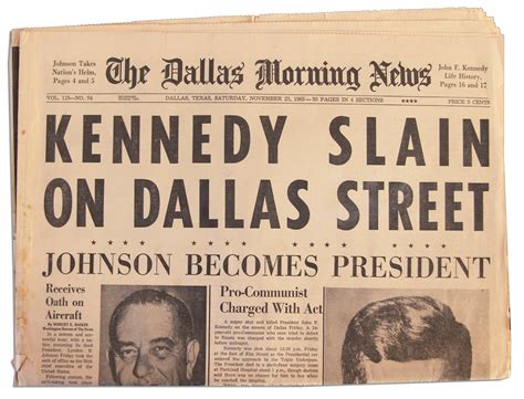Lot Detail - Dallas Newspaper Reporting the Assassination of JFK