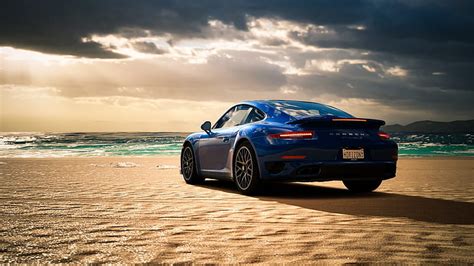 Online Crop Hd Wallpaper Sea Beach Blue Porsche 911 Turbo S