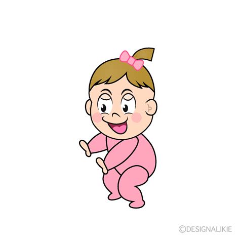 Free Standing Baby Girl Cartoon Image｜charatoon
