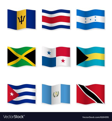 Waving Flags Of Different Countries 9 Royalty Free Vector