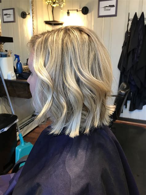 Bright Ash Blonde Highlighted Hair Color With A Blunt Bob Haircut Ash Blonde Highlights