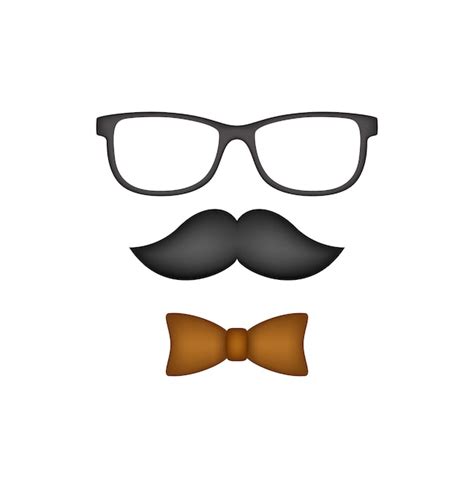 premium vector mustache bow tie and glasses isolated on white background