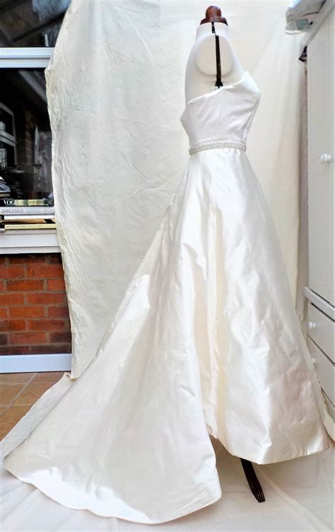 Sumptuous Silk Duchess Satin Strapless Wedding Dress With Faux Etsy