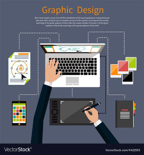 Graphic Design And Designer Tools Concept Vector Image