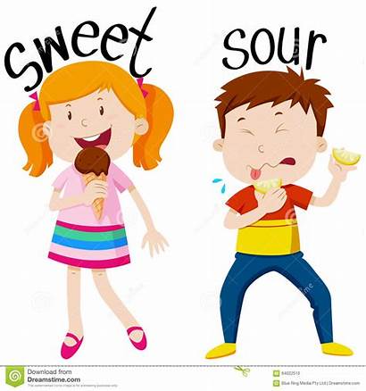 Sour Sweet Clipart Opposite Adjectives Child Clipground