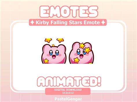 Animated Kirby Stars Emote For Twitch Streamers Discord Etsy Canada