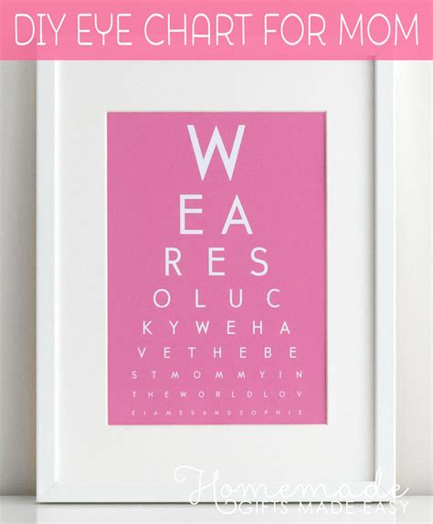 Why you should give your wife a present on mother's day #1 mother's day is the perfect occasion for a husband to tell his wife she is a wonderful mother. DIY Eye Chart - Personalized Mothers Day Gift