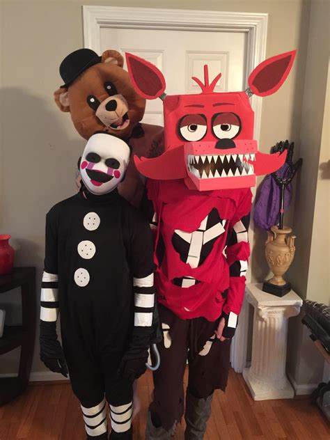 Halloween Five Nights At Freddys Marionette And Foxy Costumes Diy