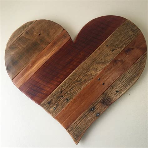 Rustic Wood Heart Home Decor Large 27 Reclaimed Pallet Etsy Wood