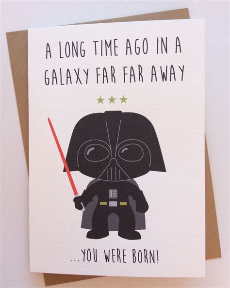 Personalised Handmade Star Wars Birthday Card Darth Vader Quirky Funny Geeky Star Wars Men