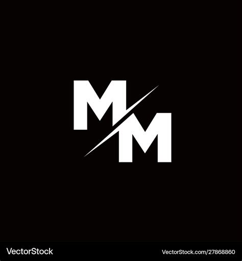 Mm Logo Letter Monogram Slash With Modern Logo Vector Image