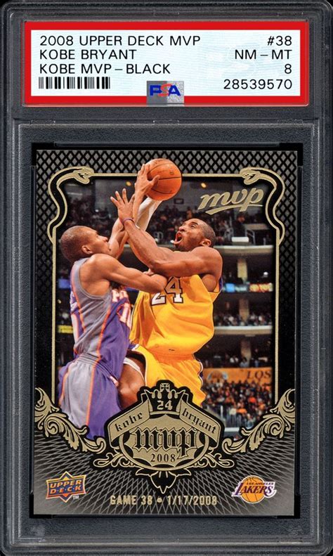 Kobe bryant psa 7 nm $264.10. Basketball Cards - 2008 Upper Deck MVP - Kobe Bryant MVP | PSA CardFacts®