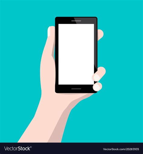 Human Hand Holding Cellphone Flat Design Vector Image