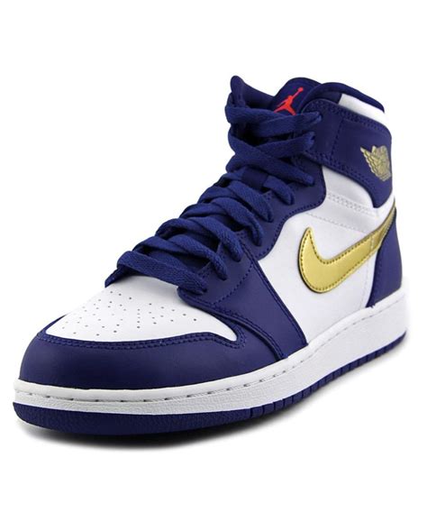 A shiny metallic silver finish distinguishes the toe box, heel aleali may's air jordan 1 comes dressed in a green and royal blue color combination. Jordan Jordan Air Jordan 1 Retro High Youth Round Toe ...
