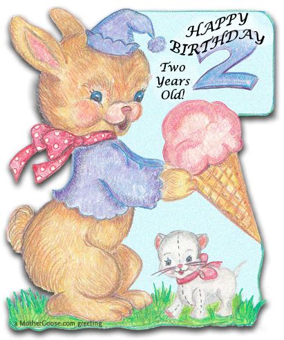 Their brains just love to soak in the world around them. Happy Birthday Two Year Old! greeting Clip Art