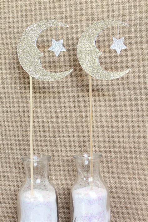Moon And Star Centerpiece Sticks Set Of 3 Love You To The Moon And Back