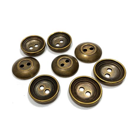 Set Of 4 Large Brass Buttons 1116 In 18 Mm 20l 2 Hole Etsy