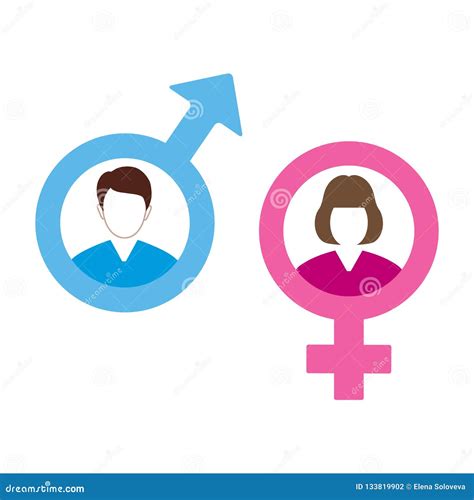 Símbolo Del Género De Un Hombre Y De Una Mujer En Un Círculo
